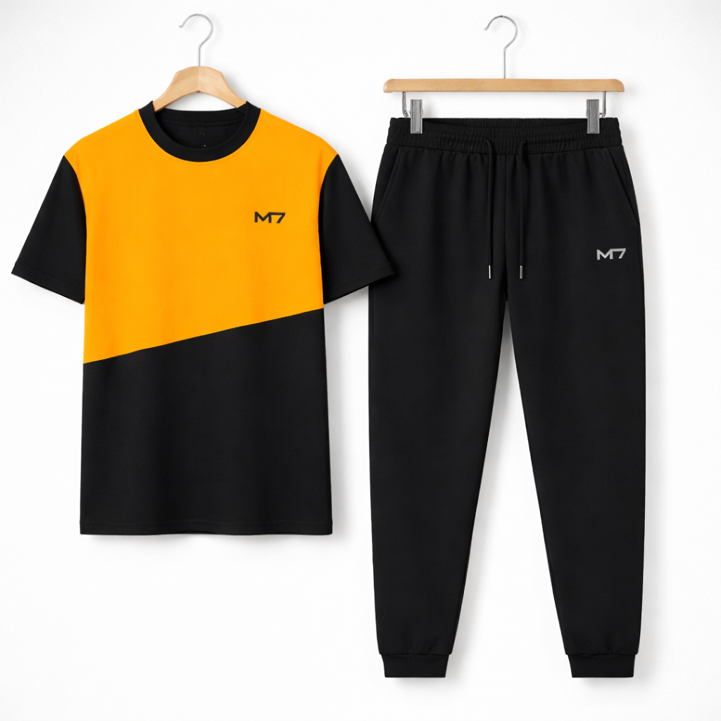 Men Black Printed Tracksuit For Men
